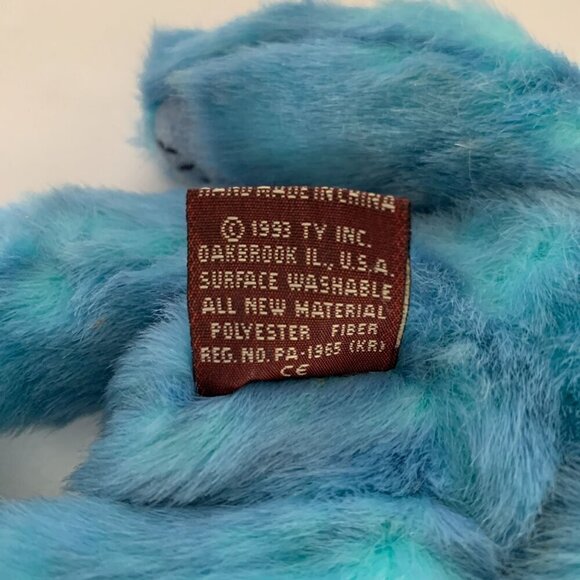 TY Beanie Babies Azure The Blue Bear Attic Treasures Collection 1993 With Tag - Picture 5 of 8